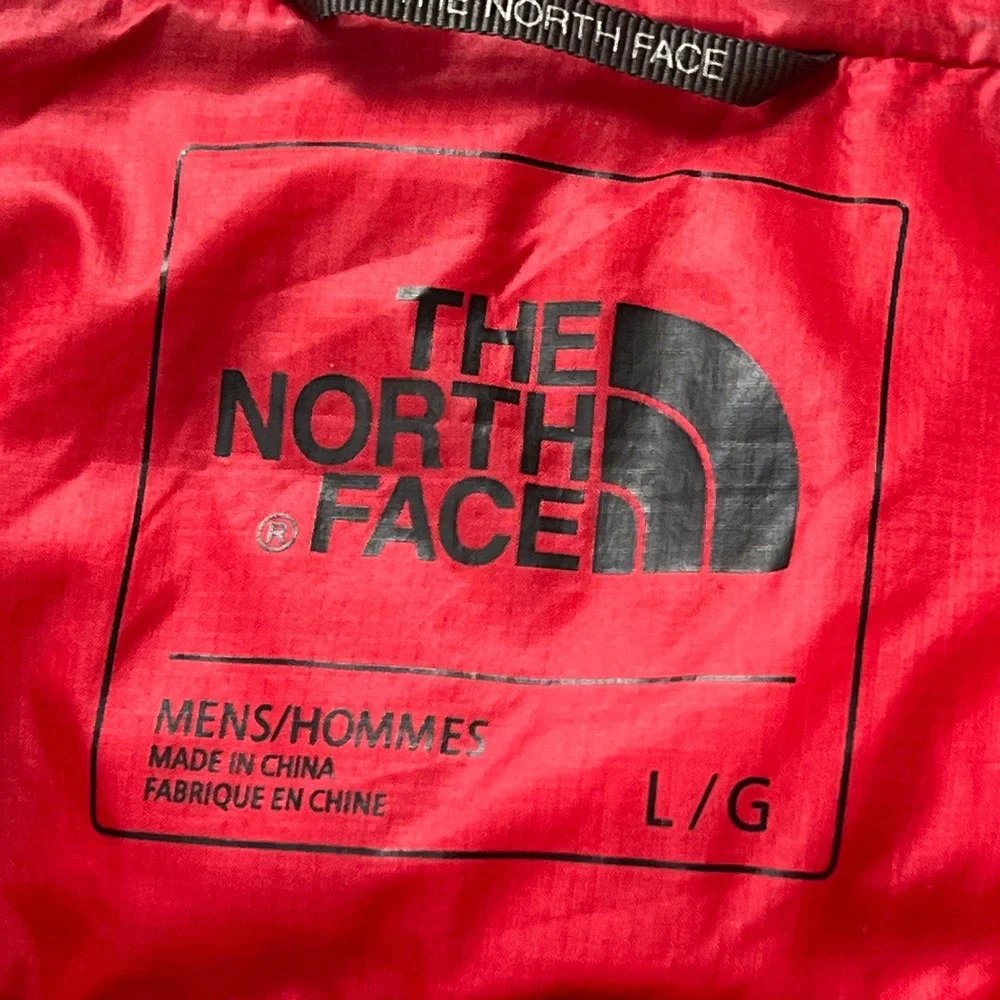 North Face Jacket Mens Large Red 800 Fill Goose Down Quilted Full Zip Puffer
